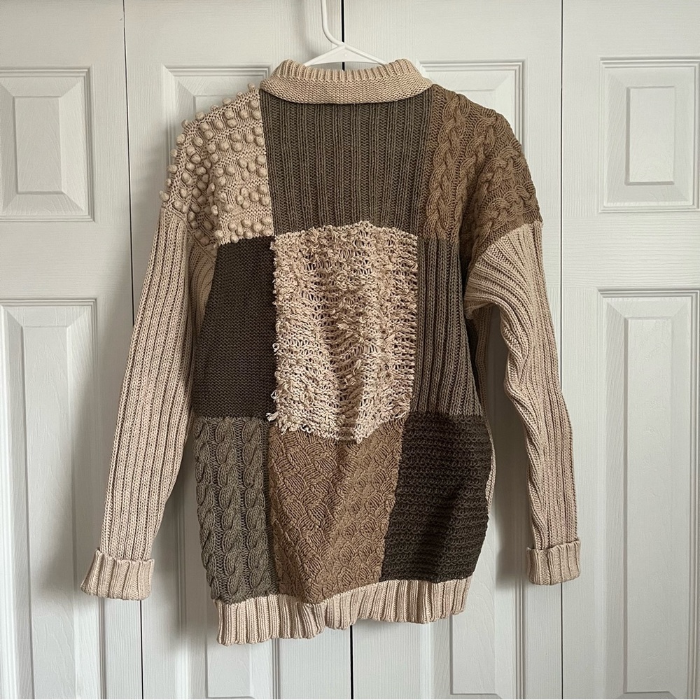 Vintage Patchwork Turtleneck Sweater - image 1